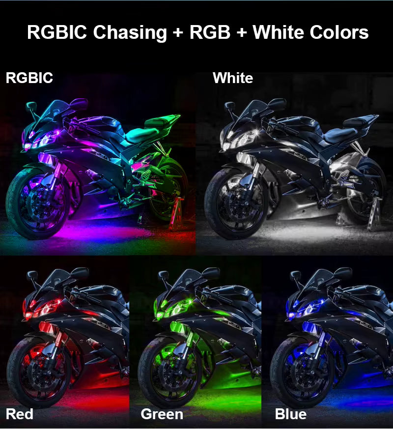 RGBIC Motorcycle underglow kit 12 pieces