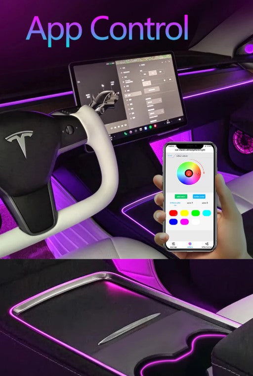 Ambient Lighting Kit for Tesla Model 3/Y Ambient Lighting 25 in 1