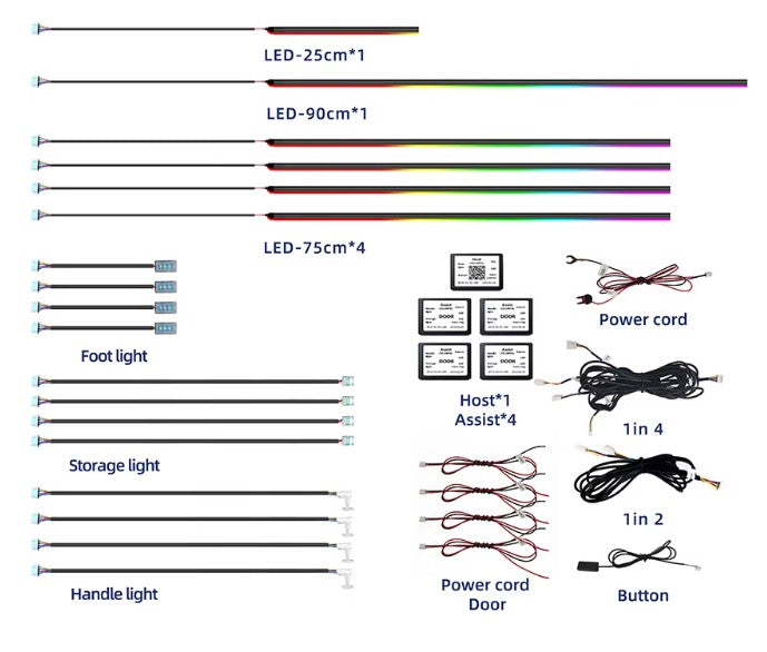 ON BACKORDER Universal Automotive Ambient Light Kit (18 in 1)