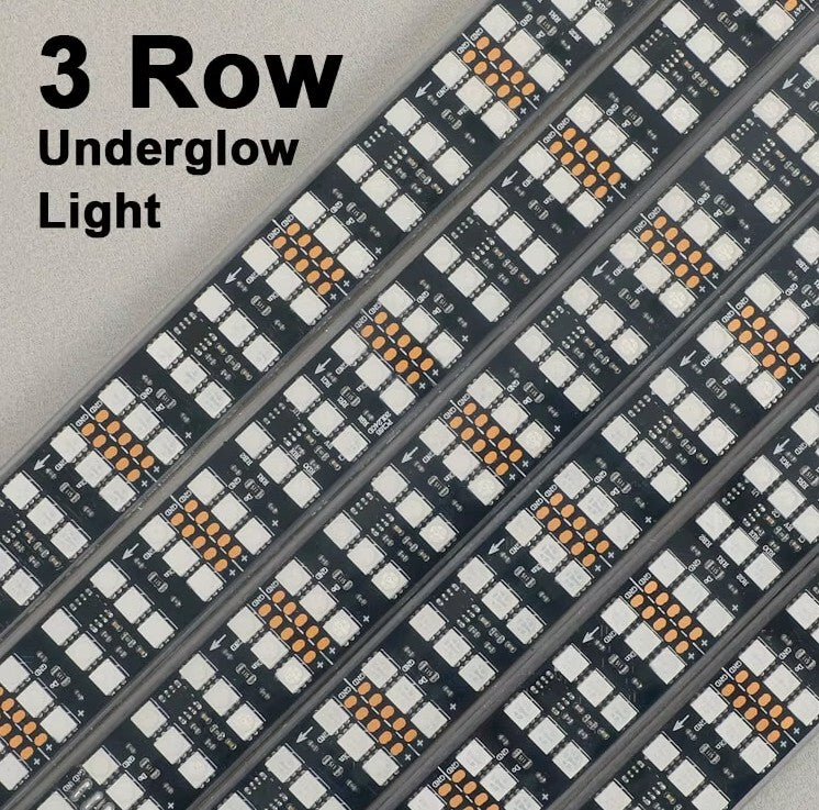 TRIPLE ROW Underglow Light Kit for Cars (Chasing Style) and NEW GRILLE LIGHT included!